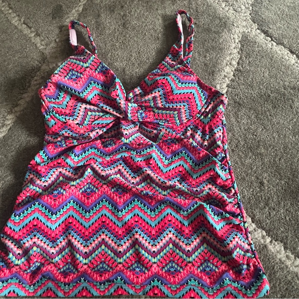 George Pink and White One Piece Swimwear